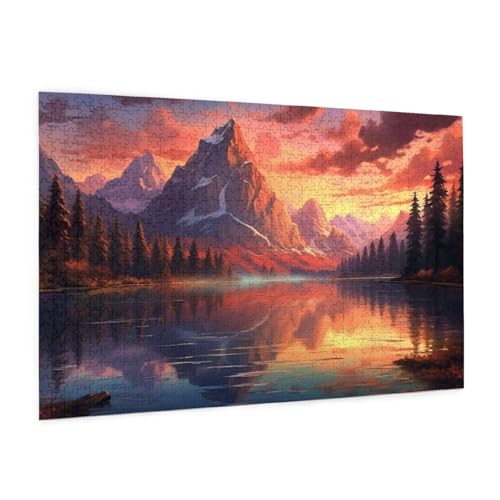 Natur Puzzle 5000 Teile Erwachsene Puzzle Gebirge Muster Design mit Geschenkbox-Verpackung als Geschenk für Frauen, Anspruchsvolle Familienaktivität für Anfänger, Zimmer Deko 105 x 156 cm -1111y von Zyupwjyy