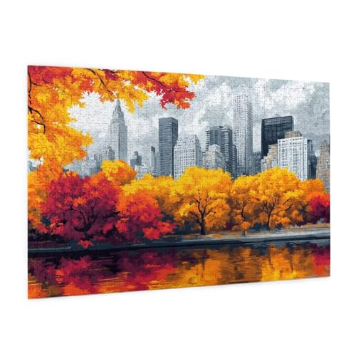 New York Puzzle 300 Teile Erwachsene Puzzle Landschaft Muster Design mit Geschenkbox-Verpackung als Geschenk für Frauen, Anspruchsvolle Familienaktivität für Anfänger, Zimmer Deko 40 x 28 cm -936y von Zyupwjyy