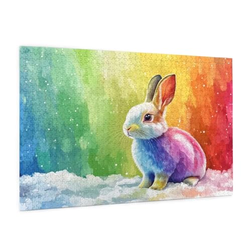 Ostern Puzzle 2000 Teile Erwachsene Puzzle Kaninchen Muster Design mit Geschenkbox-Verpackung als Geschenk für Frauen, Anspruchsvolle Familienaktivität für Anfänger, Zimmer Deko 99 x 70 cm -1533y von Zyupwjyy