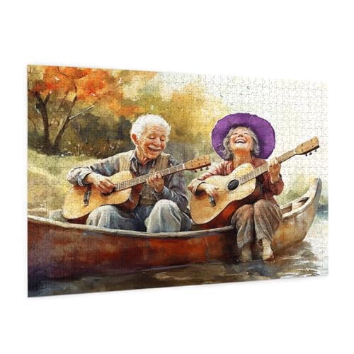 Paar Puzzle 1000 Teile Erwachsene Puzzle Landschaft Muster Design mit Geschenkbox-Verpackung als Geschenk für Frauen, Anspruchsvolle Familienaktivität für Anfänger, Zimmer Deko 75 x 50 cm -338y von Zyupwjyy