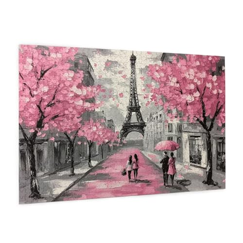 Paris Puzzle 300 Teile Erwachsene Puzzle Eisenturm Muster Design mit Geschenkbox-Verpackung als Geschenk für Frauen, Anspruchsvolle Familienaktivität für Anfänger, Zimmer Deko 40 x 28 cm -1143y von Zyupwjyy