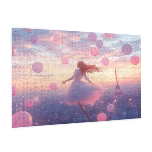 Paris Puzzle 5000 Teile Erwachsene Puzzle Mädchen Muster Design mit Geschenkbox-Verpackung als Geschenk für Frauen, Anspruchsvolle Familienaktivität für Anfänger, Zimmer Deko 105 x 156 cm -1136y von Zyupwjyy