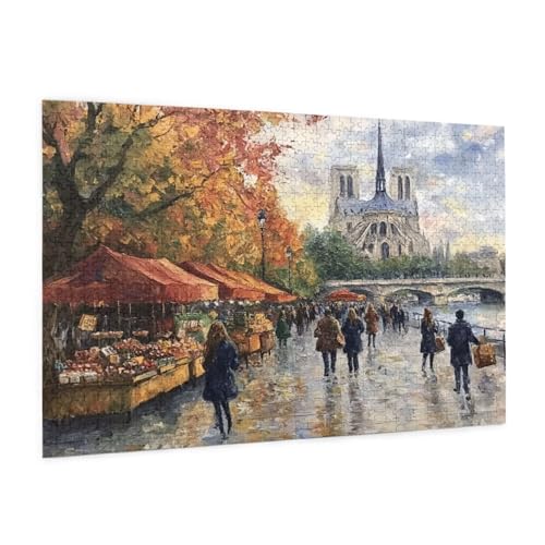 Paris Puzzle 5000 Teile Erwachsene Puzzle Straße Muster Design mit Geschenkbox-Verpackung als Geschenk für Frauen, Anspruchsvolle Familienaktivität für Anfänger, Zimmer Deko 105 x 156 cm -1130y von Zyupwjyy