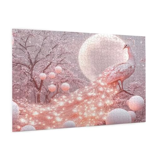 Pfau Puzzle 2000 Teile Erwachsene Puzzle Mond Muster Design mit Geschenkbox-Verpackung als Geschenk für Frauen, Anspruchsvolle Familienaktivität für Erwachsene Anfänger, Zimmer Deko 99 x 70 cm -1989y von Zyupwjyy