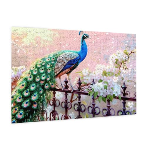 Pfau Puzzle 300 Teile Erwachsene Puzzle Tier Muster Design mit Geschenkbox-Verpackung als Geschenk für Frauen, Anspruchsvolle Familienaktivität für Erwachsene Anfänger, Zimmer Deko 40 x 28 cm -1983y von Zyupwjyy