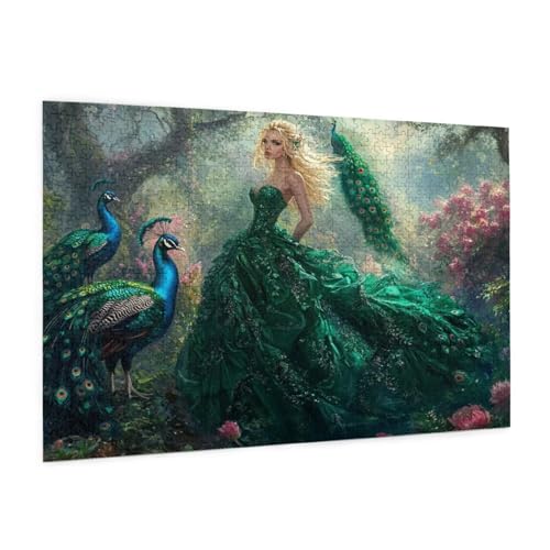 Pfau Puzzle 5000 Teile Erwachsene Puzzle Elf Muster Design mit Geschenkbox-Verpackung als Geschenk für Frauen, Anspruchsvolle Familienaktivität für Erwachsene Anfänger, Zimmer Deko 105 x 156 cm -759y von Zyupwjyy