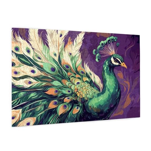 Pfau Puzzle 5000 Teile Erwachsene Puzzle Tier Muster Design mit Geschenkbox-Verpackung als Geschenk für Frauen, Anspruchsvolle Familienaktivität für Anfänger, Zimmer Deko 105 x 156 cm -1984y von Zyupwjyy