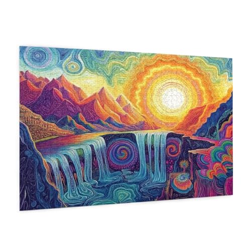 Puzzle Abstrakt Puzzle 1500 Teile Landschaft Puzzles Erwachsene mit Geschenkbox, DIY Groß Holzpuzzle für Erwachsene, Geschicklichkeitsspiel für Die Ganze Familie Geschenke für Frauen 87 x 57 cm -49y von Zyupwjyy