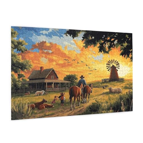 Puzzle Bauernhof Puzzle 3000 Teile Tier Puzzles Erwachsene mit Geschenkbox, DIY Groß Holzpuzzle für Erwachsene, Geschicklichkeitsspiel für Die Ganze Familie Geschenke für Frauen 81 x 122 cm -2182y von Zyupwjyy