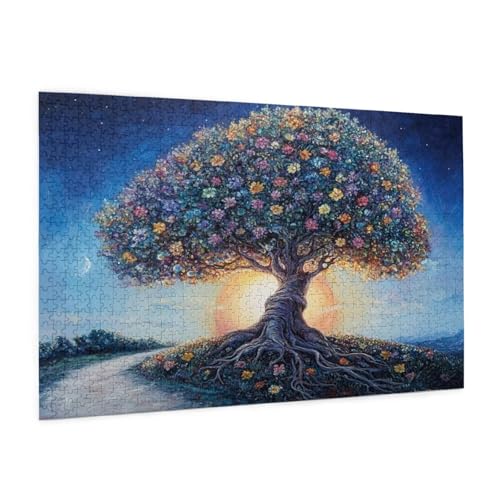 Puzzle Blume Puzzle 1500 Teile Baum Des Lebens Puzzles Erwachsene mit Geschenkbox, DIY Groß Holzpuzzle für Erwachsene,Geschicklichkeitsspiel für Die Ganze Familie Geschenke für Frauen 87 x 57 cm -642y von Zyupwjyy