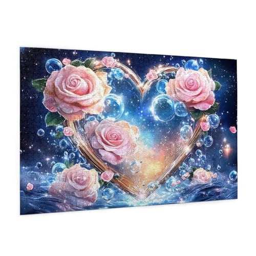 Puzzle Blume Puzzle 1500 Teile Liebe Puzzles Erwachsene mit Geschenkbox, DIY Groß Holzpuzzle für Erwachsene, Geschicklichkeitsspiel für Die Ganze Familie Geschenke für Frauen,Wanddeko 87 x 57 cm -471y von Zyupwjyy