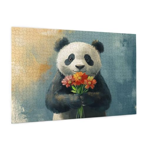 Puzzle Blume Puzzle 1500 Teile Panda Puzzles Erwachsene mit Geschenkbox, DIY Groß Holzpuzzle für Erwachsene, Geschicklichkeitsspiel für Die Ganze Familie Geschenke für Frauen 87 x 57 cm -1840y von Zyupwjyy