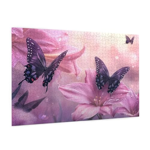 Puzzle Blume Puzzle 1500 Teile Schmetterling Puzzles Erwachsene mit Geschenkbox, DIY Groß Holzpuzzle für Erwachsene, Geschicklichkeitsspiel für Die Ganze Familie Geschenke für Frauen 87 x 57 cm -549y von Zyupwjyy