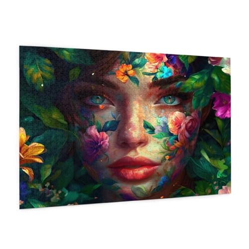Puzzle Blume Puzzle 500 Teile Frau Puzzles Erwachsene mit Geschenkbox, DIY Groß Holzpuzzle für Erwachsene,Geschicklichkeitsspiel für Die Ganze Familie Geschenke für Frauen,Puzzlegröße 52 x 38 cm -631y von Zyupwjyy