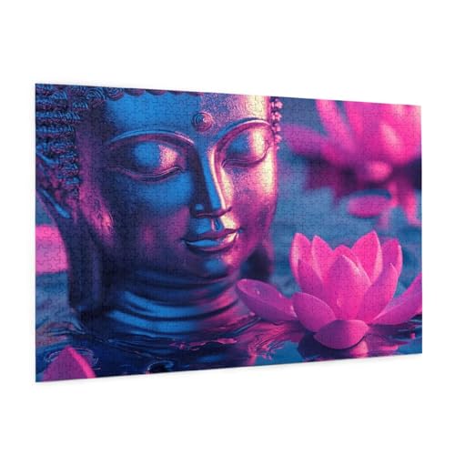 Puzzle Der Buddha Puzzle 1500 Teile Lotosblume Puzzles Erwachsene mit Geschenkbox, DIY Groß Holzpuzzle für Erwachsene,Geschicklichkeitsspiel für Die Ganze Familie Geschenke für Frauen 87 x 57 cm -341y von Zyupwjyy
