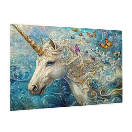 Puzzle Einhorn Puzzle 500 Teile Tier Puzzles Erwachsene mit Geschenkbox, DIY Groß Holzpuzzle für Erwachsene, Geschicklichkeitsspiel für Die Ganze Familie Geschenke für Frauen 52 x 38 cm -1394y von Zyupwjyy