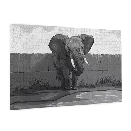 Puzzle Elefant Puzzle 3000 Teile Tier Puzzles Erwachsene mit Geschenkbox, DIY Groß Holzpuzzle für Erwachsene, Geschicklichkeitsspiel für Die Ganze Familie Geschenke für Frauen 81 x 122 cm -88y von Zyupwjyy