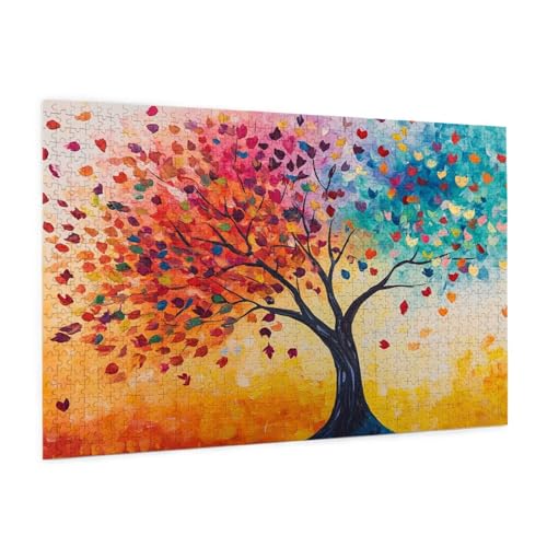 Puzzle Farbe Puzzle 3000 Teile Baum Des Lebens Puzzles Erwachsene mit Geschenkbox, DIY Groß Holzpuzzle für Erwachsene,Geschicklichkeitsspiel für Die Ganze Familie Geschenke für Frauen 81 x 122 cm -35y von Zyupwjyy