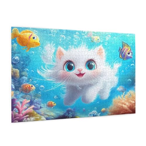 Puzzle Glücklich Puzzle 3000 Teile Katze Puzzles Erwachsene mit Geschenkbox, DIY Groß Holzpuzzle für Erwachsene, Geschicklichkeitsspiel für Die Ganze Familie Geschenke für Frauen 81 x 122 cm -770y von Zyupwjyy