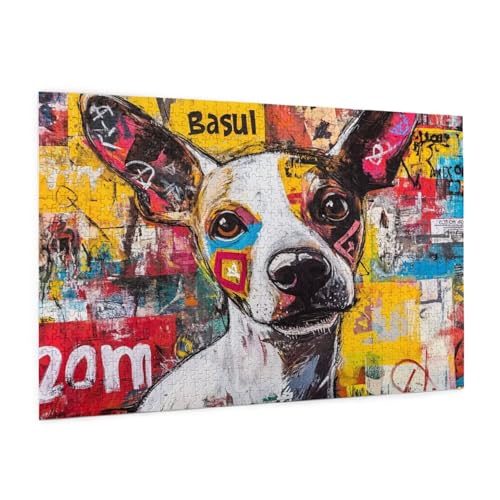 Puzzle Hund Puzzle 500 Teile Abstrakt Puzzles Erwachsene mit Geschenkbox, DIY Groß Holzpuzzle für Erwachsene, Geschicklichkeitsspiel für Die Ganze Familie Geschenke für Frauen 52 x 38 cm -385y von Zyupwjyy