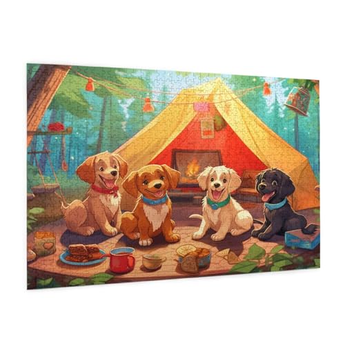 Puzzle Hund Puzzle 500 Teile Party Puzzles Erwachsene mit Geschenkbox, DIY Groß Holzpuzzle für Erwachsene,Geschicklichkeitsspiel für Die Ganze Familie Geschenke für Frauen,Puzzlegröße 52 x 38 cm -397y von Zyupwjyy