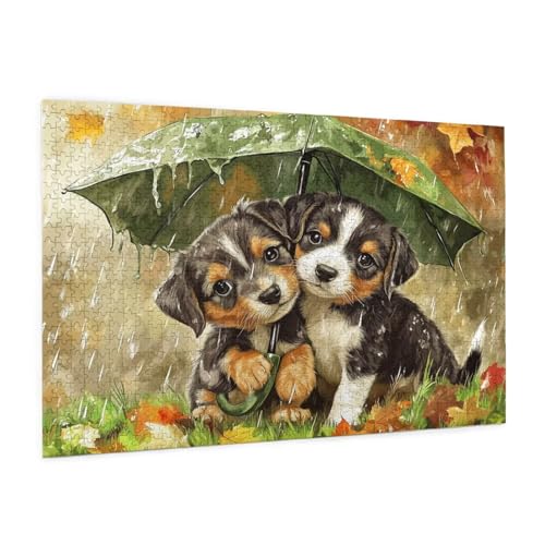 Puzzle Hund Puzzle 500 Teile Tier Puzzles Erwachsene mit Geschenkbox,DIY Groß Holzpuzzle für Erwachsene,Geschicklichkeitsspiel für Die Ganze Familie Geschenke für Frauen, Puzzlegröße 52 x 38 cm -1554y von Zyupwjyy