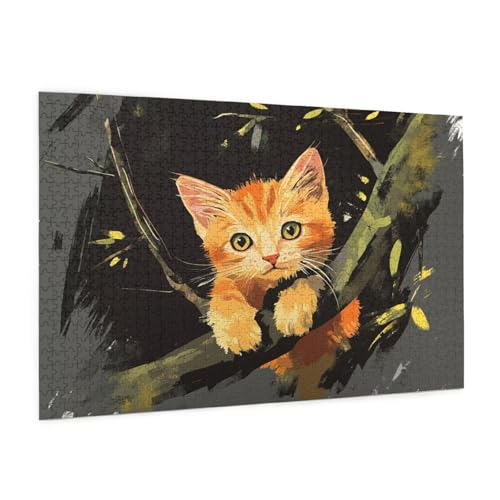 Puzzle Interessant Puzzle 500 Teile Katze Puzzles Erwachsene mit Geschenkbox, DIY Groß Holzpuzzle für Erwachsene, Geschicklichkeitsspiel für Die Ganze Familie Geschenke für Frauen 52 x 38 cm -1065y von Zyupwjyy