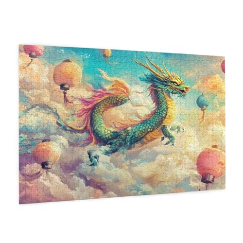 Puzzle Karikatur Puzzle 3000 Teile Drachen Puzzles Erwachsene mit Geschenkbox, DIY Groß Holzpuzzle für Erwachsene, Geschicklichkeitsspiel für Die Ganze Familie Geschenke für Frauen 81 x 122 cm -1965y von Zyupwjyy