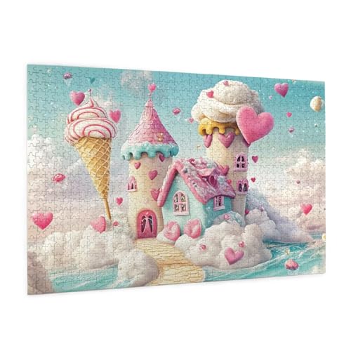 Puzzle Karikatur Puzzle 500 Teile Haus Puzzles Erwachsene mit Geschenkbox, DIY Groß Holzpuzzle für Erwachsene, Geschicklichkeitsspiel für Die Ganze Familie Geschenke für Frauen 52 x 38 cm -748y von Zyupwjyy