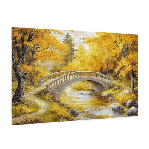 Puzzle Landschaft Puzzle 1500 Teile Fallen Puzzles Erwachsene mit Geschenkbox, DIY Groß Holzpuzzle für Erwachsene, Geschicklichkeitsspiel für Die Ganze Familie Geschenke für Frauen 87 x 57 cm -1932y von Zyupwjyy