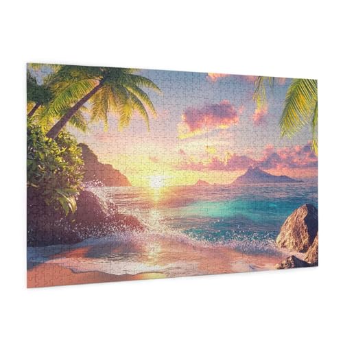 Puzzle Landschaft Puzzle 3000 Teile Strand Puzzles Erwachsene mit Geschenkbox, DIY Groß Holzpuzzle für Erwachsene, Geschicklichkeitsspiel für Die Ganze Familie Geschenke für Frauen 81 x 122 cm -258y von Zyupwjyy