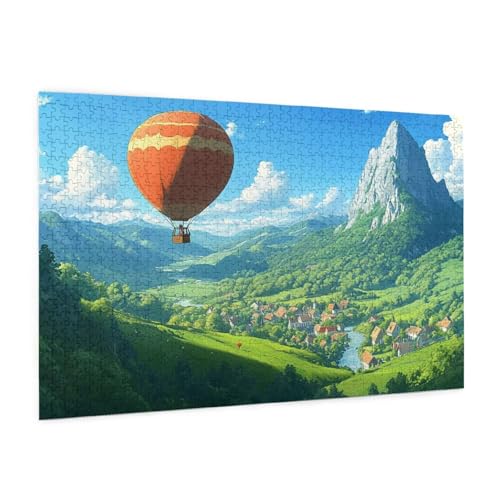 Puzzle Landschaft Puzzle 500 Teile Ballon Puzzles Erwachsene mit Geschenkbox, DIY Groß Holzpuzzle für Erwachsene, Geschicklichkeitsspiel für Die Ganze Familie Geschenke für Frauen 52 x 38 cm -284y von Zyupwjyy