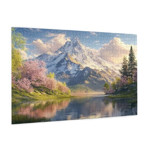 Puzzle Landschaft Puzzle 500 Teile Schneeberg Puzzles Erwachsene mit Geschenkbox, DIY Groß Holzpuzzle für Erwachsene, Geschicklichkeitsspiel für Die Ganze Familie Geschenke für Frauen 52 x 38 cm -326y von Zyupwjyy