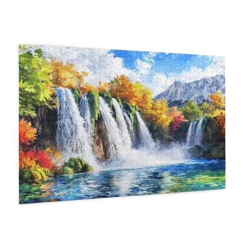 Puzzle Landschaft Puzzle 6000 Teile Wasserfall Puzzles Erwachsene mit Geschenkbox, DIY Groß Holzpuzzle für Erwachsene,Geschicklichkeitsspiel für Die Ganze Familie Geschenke für Frauen 105x180 cm -281y von Zyupwjyy