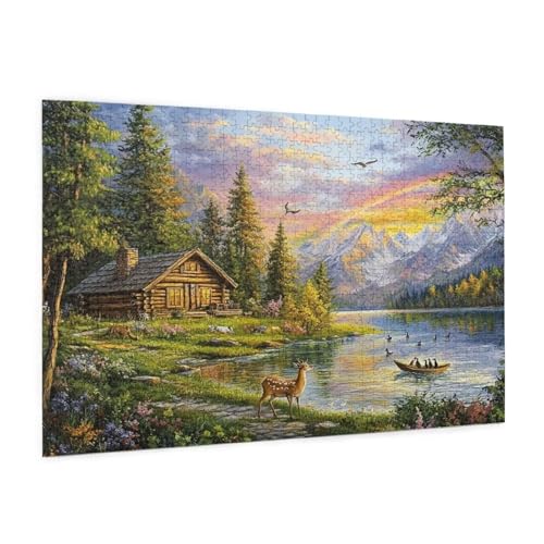 Puzzle Regenbogen Puzzle 1500 Teile Wald Puzzles Erwachsene mit Geschenkbox, DIY Groß Holzpuzzle für Erwachsene, Geschicklichkeitsspiel für Die Ganze Familie Geschenke für Frauen 87 x 57 cm -1164y von Zyupwjyy