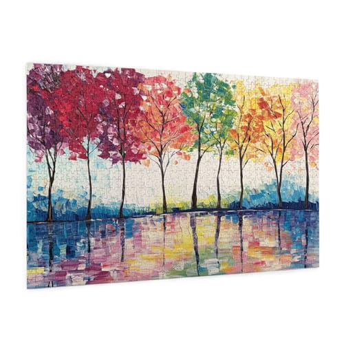 Puzzle Retro Puzzle 500 Teile Baum Puzzles Erwachsene mit Geschenkbox,DIY Groß Holzpuzzle für Erwachsene,Geschicklichkeitsspiel für Die Ganze Familie Geschenke für Frauen,Puzzlegröße 52 x 38 cm -1522y von Zyupwjyy