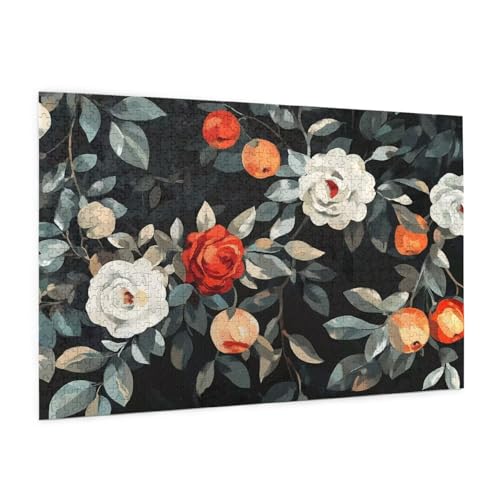 Puzzle Retro Puzzle 500 Teile Blume Puzzles Erwachsene mit Geschenkbox,DIY Groß Holzpuzzle für Erwachsene,Geschicklichkeitsspiel für Die Ganze Familie Geschenke für Frauen,Puzzlegröße 52 x 38 cm -365y von Zyupwjyy