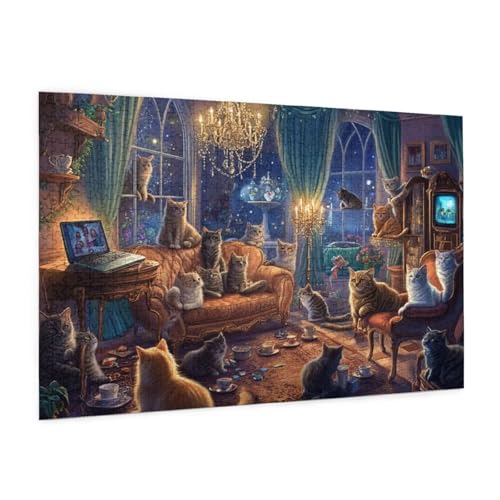 Puzzle Tier Puzzle 1500 Teile Party Puzzles Erwachsene mit Geschenkbox,DIY Groß Holzpuzzle für Erwachsene,Geschicklichkeitsspiel für Die Ganze Familie Geschenke für Frauen,Puzzlegröße 87 x 57 cm -200y von Zyupwjyy