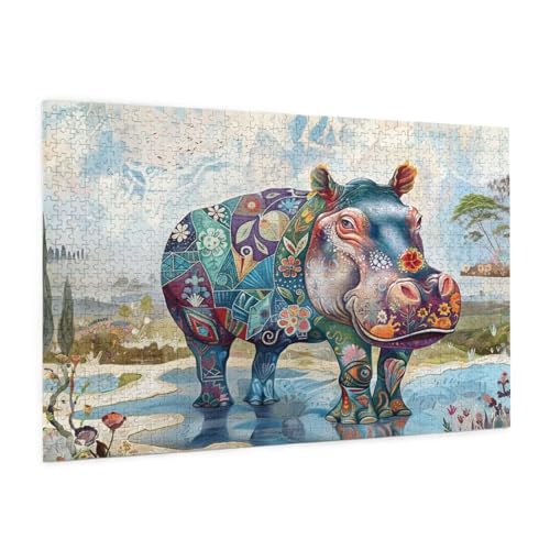 Puzzle Tier Puzzle 3000 Teile Nashorn Puzzles Erwachsene mit Geschenkbox, DIY Groß Holzpuzzle für Erwachsene, Geschicklichkeitsspiel für Die Ganze Familie Geschenke für Frauen 81 x 122 cm -210y von Zyupwjyy