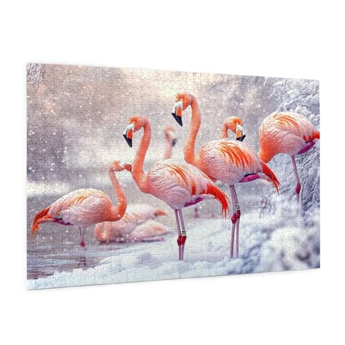 Puzzle Tier Puzzle 500 Teile Flamingo Puzzles Erwachsene mit Geschenkbox, DIY Groß Holzpuzzle für Erwachsene, Geschicklichkeitsspiel für Die Ganze Familie Geschenke für Frauen 52 x 38 cm -157y von Zyupwjyy