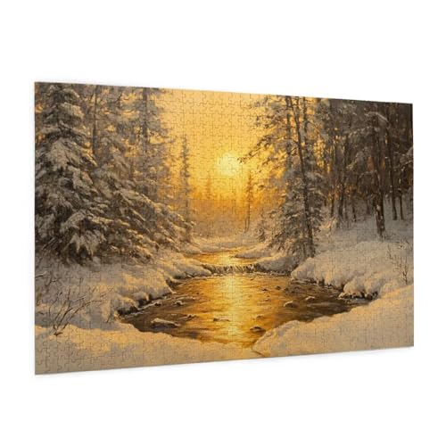 Puzzle Winter Puzzle 3000 Teile Landschaft Puzzles Erwachsene mit Geschenkbox, DIY Groß Holzpuzzle für Erwachsene, Geschicklichkeitsspiel für Die Ganze Familie Geschenke für Frauen 81 x 122 cm -98y von Zyupwjyy