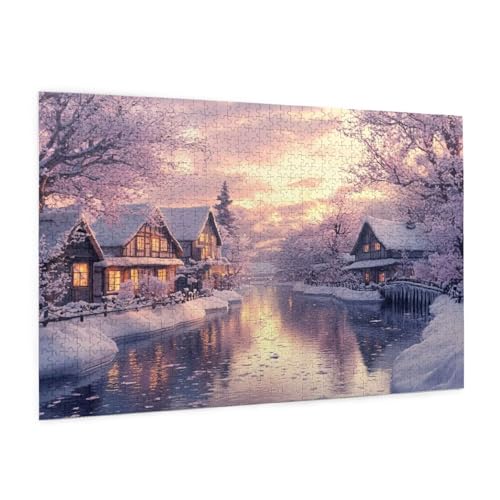 Puzzle Winter Puzzle 6000 Teile Landschaft Puzzles Erwachsene mit Geschenkbox, DIY Groß Holzpuzzle für Erwachsene, Geschicklichkeitsspiel für Die Ganze Familie Geschenke für Frauen 105 x 180 cm -1253y von Zyupwjyy