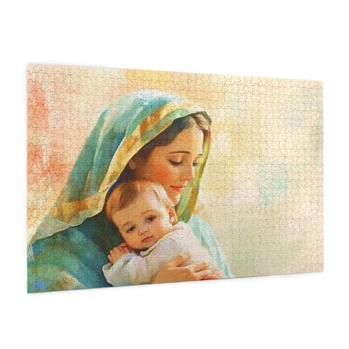 Religion Puzzles 1000 Teile Erwachsene Puzzle Frau Muster Design mit Geschenkbox-Verpackung als Geschenk für Frauen, Anspruchsvolle Familienaktivität für Anfänger, Zimmer Deko 75 x 50 cm -2360y von Zyupwjyy