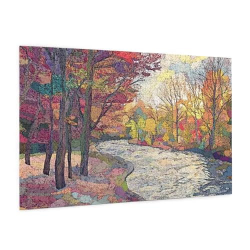Retro Puzzle 300 Teile Erwachsene Puzzle Baum Muster Design mit Geschenkbox-Verpackung als Geschenk für Frauen, Anspruchsvolle Familienaktivität für Erwachsene Anfänger, Zimmer Deko 40 x 28 cm -1520y von Zyupwjyy