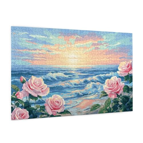 Rose Puzzle 300 Teile Erwachsene Puzzle Meer Muster Design mit Geschenkbox-Verpackung als Geschenk für Frauen, Anspruchsvolle Familienaktivität für Erwachsene Anfänger, Zimmer Deko 40 x 28 cm -918y Rose Puzzle 300 Teile Erwachsene Puzzle Meer Muster Design mit Geschenkbox-Verpackung als Geschenk für Frauen, Anspruchsvolle Familienaktivität für Erwachsene Anfänger, Zimmer Deko 40 x 28 cm -918y von Zyupwjyy