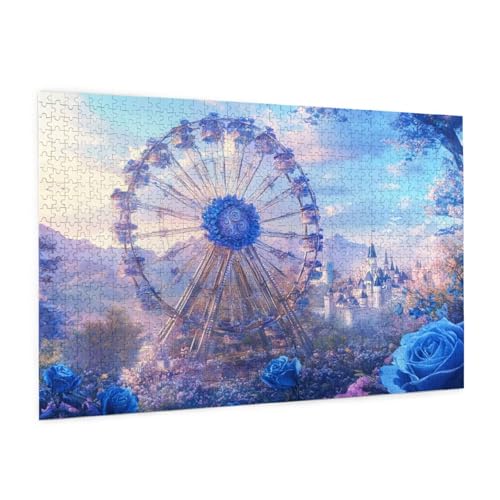 Rose Puzzle 5000 Teile Erwachsene Puzzle Riesenrad Muster Design mit Geschenkbox-Verpackung als Geschenk für Frauen, Anspruchsvolle Familienaktivität für Anfänger, Zimmer Deko 105 x 156 cm -922y von Zyupwjyy