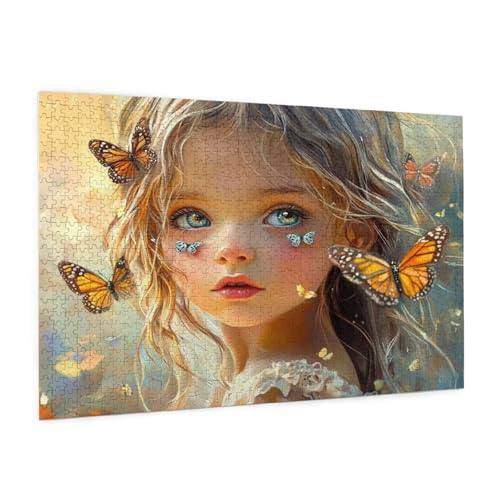 Schmetterling Puzzle 1000 Teile Erwachsene Puzzle Mädchen Muster Design mit Geschenkbox-Verpackung als Geschenk für Frauen, Anspruchsvolle Familienaktivität für Anfänger, Zimmer Deko 75 x 50 cm -465y von Zyupwjyy