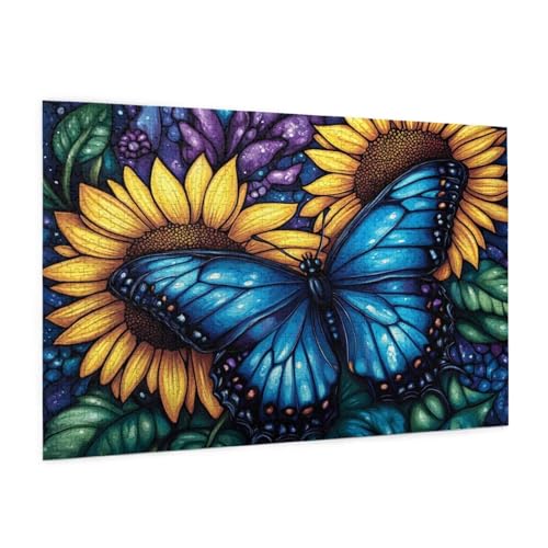 Schmetterling Puzzle 2000 Teile Erwachsene Puzzle Blume Muster Design mit Geschenkbox-Verpackung als Geschenk für Frauen, Anspruchsvolle Familienaktivität für Anfänger, Zimmer Deko 99 x 70 cm -1691y von Zyupwjyy