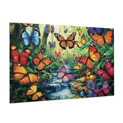 Schmetterling Puzzle 5000 Teile Erwachsene Puzzle Wald Muster Design mit Geschenkbox-Verpackung als Geschenk für Frauen, Anspruchsvolle Familienaktivität für Anfänger, Zimmer Deko 105 x 156 cm -458y von Zyupwjyy