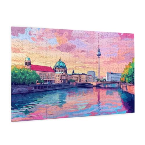 Stadt Puzzle 1000 Teile Erwachsene Puzzle Landschaft Muster Design mit Geschenkbox-Verpackung als Geschenk für Frauen, Anspruchsvolle Familienaktivität für Anfänger, Zimmer Deko 75 x 50 cm -1188y von Zyupwjyy